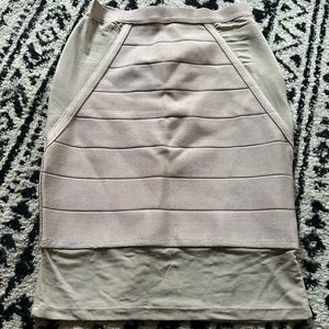 Bebe Nude Bodycon Mini Skirt Size S